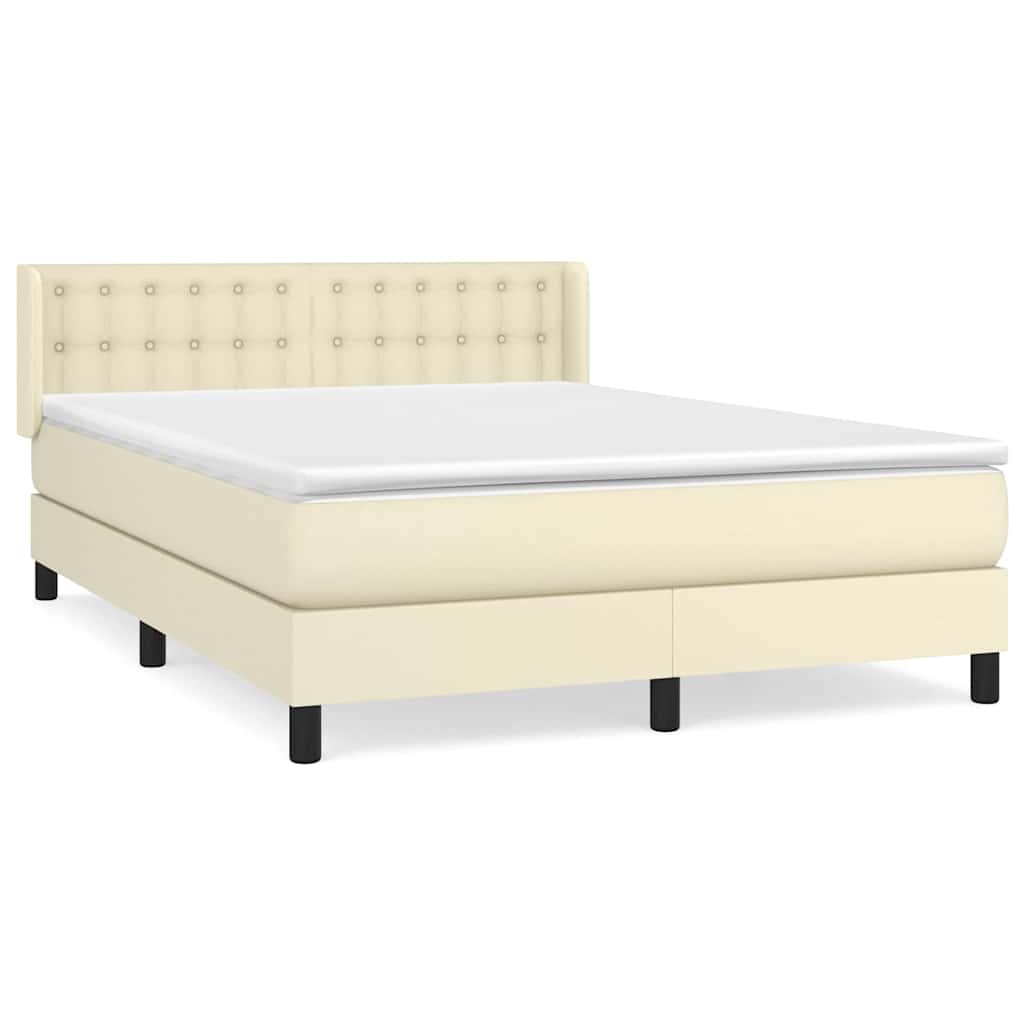 Giroletto a Molle con Materasso Crema 140x200 cm in Similpelle