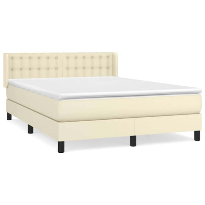 Giroletto a Molle con Materasso Crema 140x200 cm in Similpelle