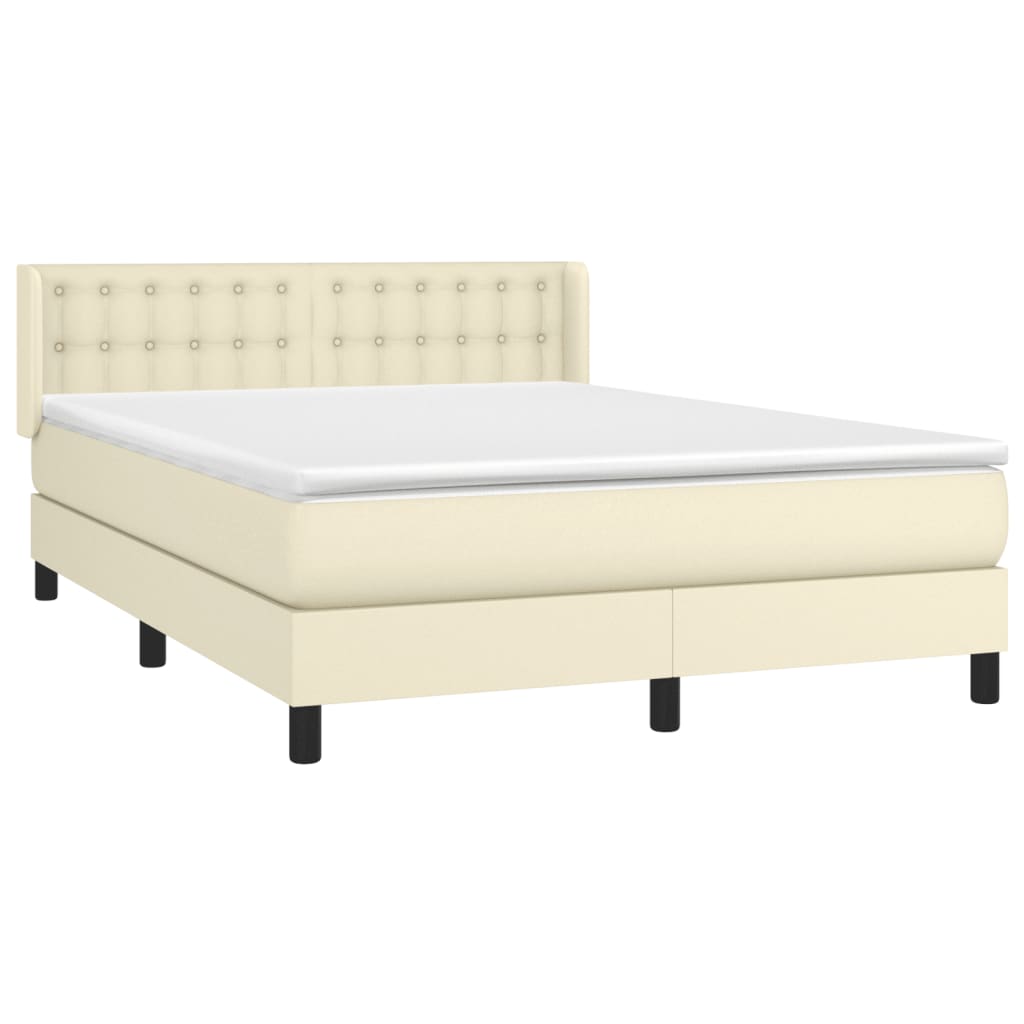 Giroletto a Molle con Materasso Crema 140x200 cm in Similpelle | homemem39