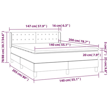 Giroletto a Molle con Materasso Crema 140x200 cm in Similpelle | homemem39