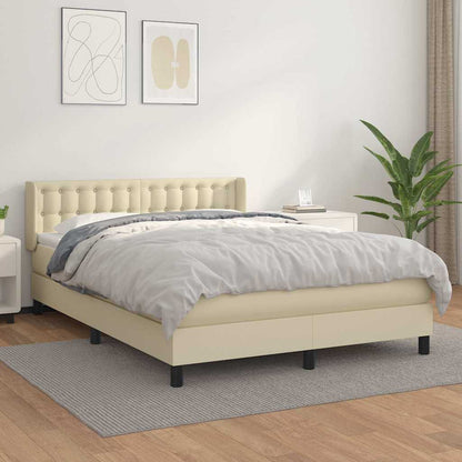 Giroletto a Molle con Materasso Crema 140x200 cm in Similpelle