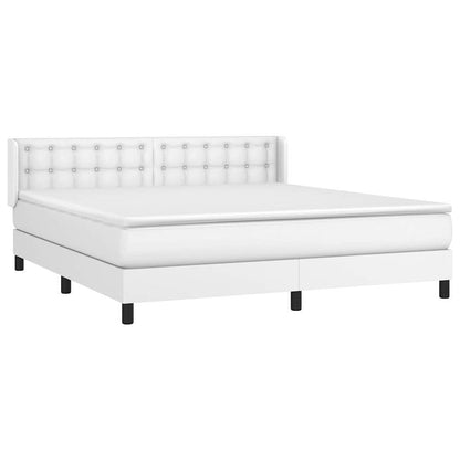 Giroletto a Molle con Materasso Bianco 180x200 cm in Similpelle