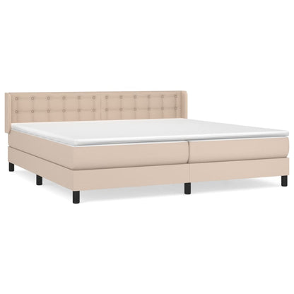Giroletto a Molle con Materasso Cappuccino 200x200cm Similpelle | homemem39