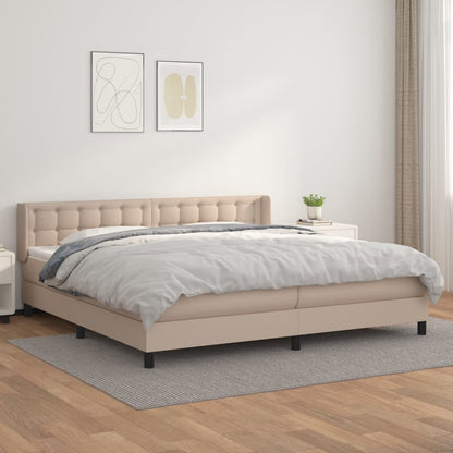 Giroletto a Molle con Materasso Cappuccino 200x200cm Similpelle | homemem39