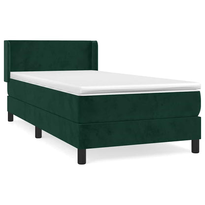 Giroletto a Molle con Materasso Verde Scuro 80x200 cm Velluto | homemem39