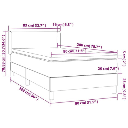 Giroletto a Molle con Materasso Blu Scuro 80x200 cm in Velluto | homemem39