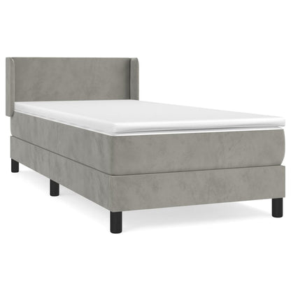 Giroletto a Molle con Materasso Grigio Chiaro 100x200cm Velluto | homemem39
