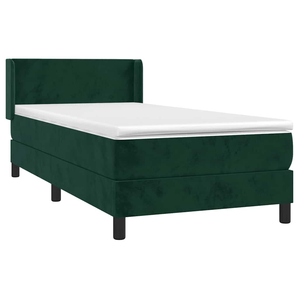 Giroletto a Molle con Materasso Verde Scuro 100x200 cm Velluto | homemem39