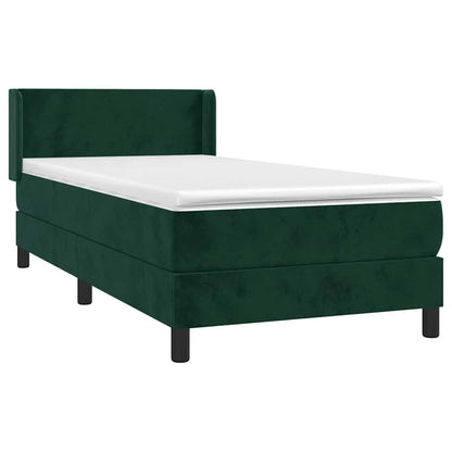 Giroletto a Molle con Materasso Verde Scuro 100x200 cm Velluto | homemem39