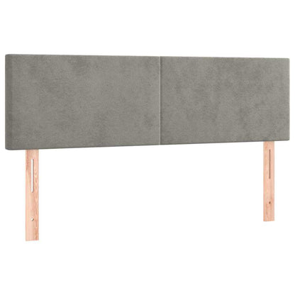 Giroletto a Molle con Materasso Grigio Chiaro 140x200cm Velluto