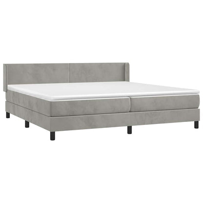 Giroletto a Molle con Materasso Grigio Chiaro 200x200cm Velluto