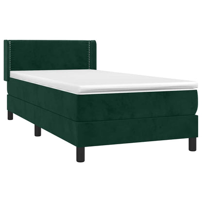 Giroletto a Molle con Materasso Verde Scuro 100x200 cm Velluto | homemem39