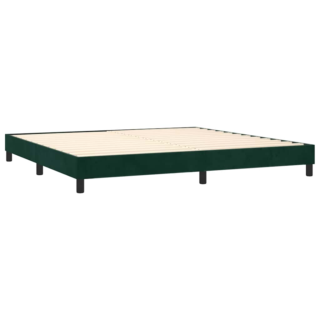 Giroletto a Molle con Materasso Verde Scuro 200x200 cm Velluto