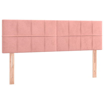 Giroletto a Molle con Materasso Rosa 140x190 cm in Velluto - homemem39