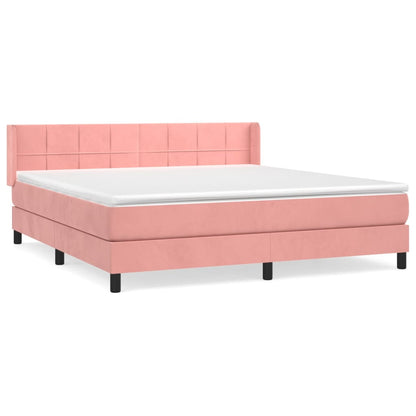 Giroletto a Molle con Materasso Rosa 180x200 cm in Velluto | homemem39