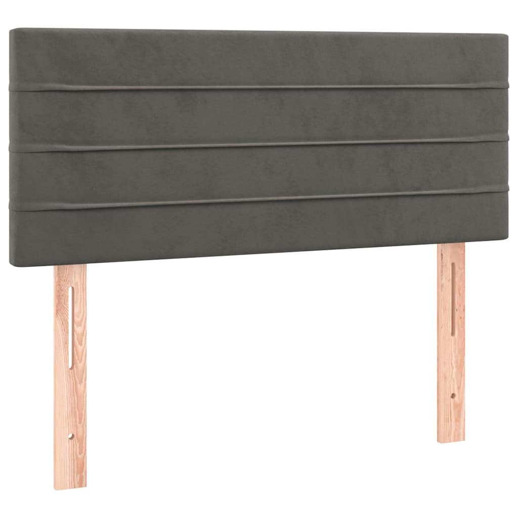 Giroletto a Molle con Materasso Grigio Scuro 80x200 cm Velluto