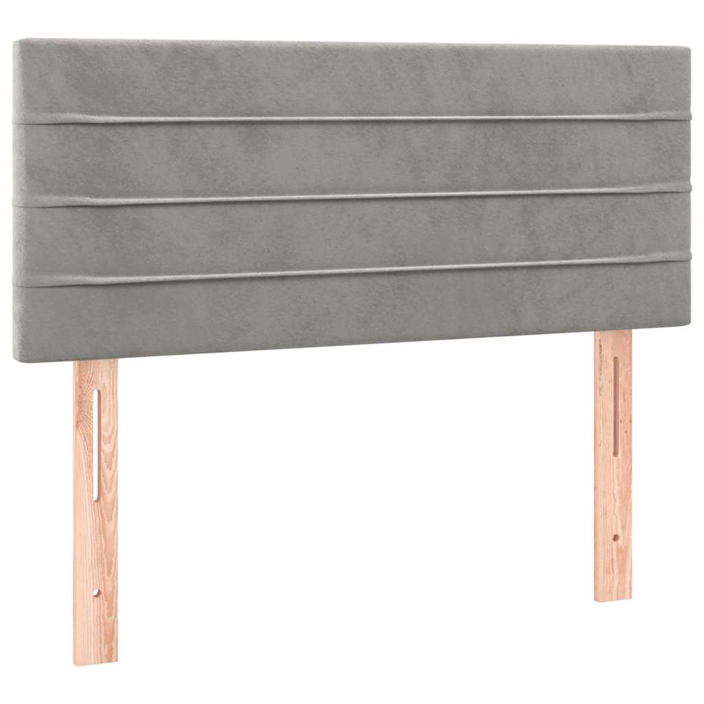 Giroletto a Molle con Materasso Grigio Chiaro 90x200 cm Velluto
