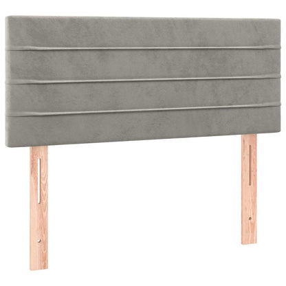 Giroletto a Molle con Materasso Grigio Chiaro 90x200 cm Velluto