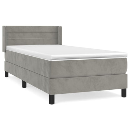 Giroletto a Molle con Materasso Grigio Chiaro 100x200cm Velluto | homemem39