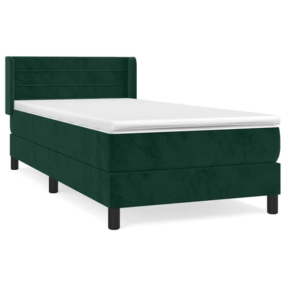 Giroletto a Molle con Materasso Verde Scuro 100x200 cm Velluto | homemem39