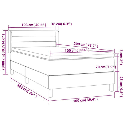 Giroletto a Molle con Materasso Verde Scuro 100x200 cm Velluto | homemem39