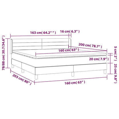 Giroletto a Molle con Materasso Verde Scuro 160x200 cm Velluto | homemem39