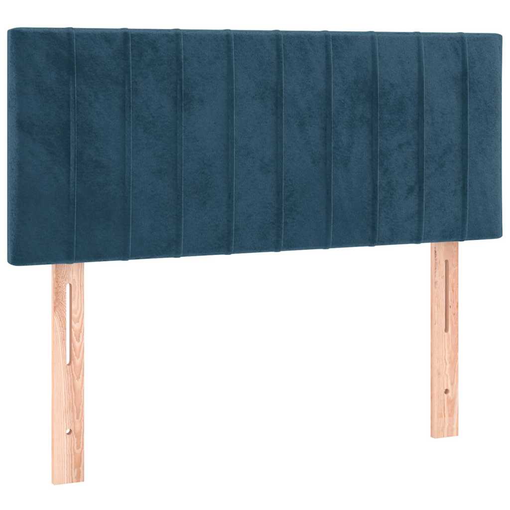 Giroletto a Molle con Materasso Blu Scuro 90x200 cm in Velluto