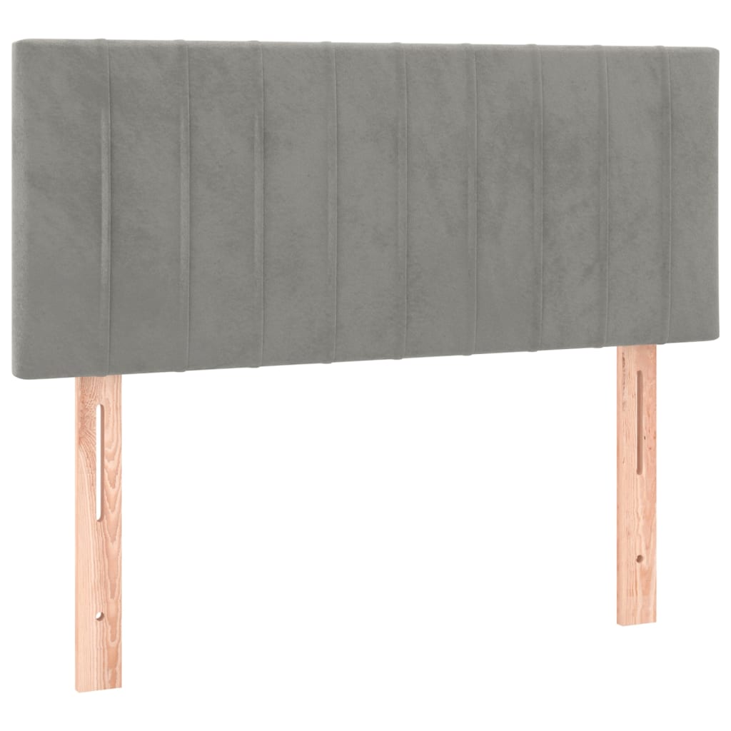 Giroletto a Molle con Materasso Grigio Chiaro 100x200cm Velluto | homemem39