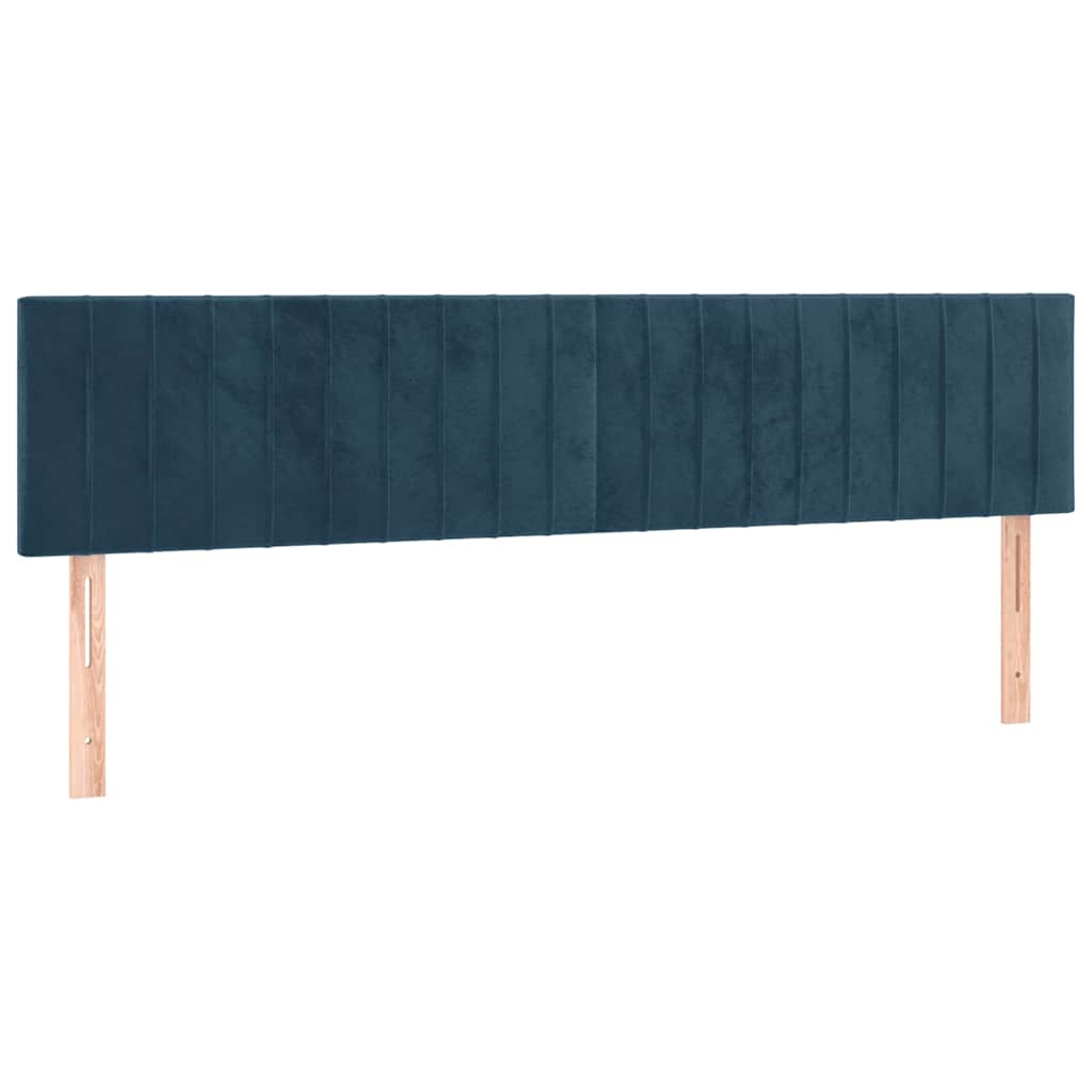 Giroletto a Molle con Materasso Blu Scuro 200x200 cm in Velluto