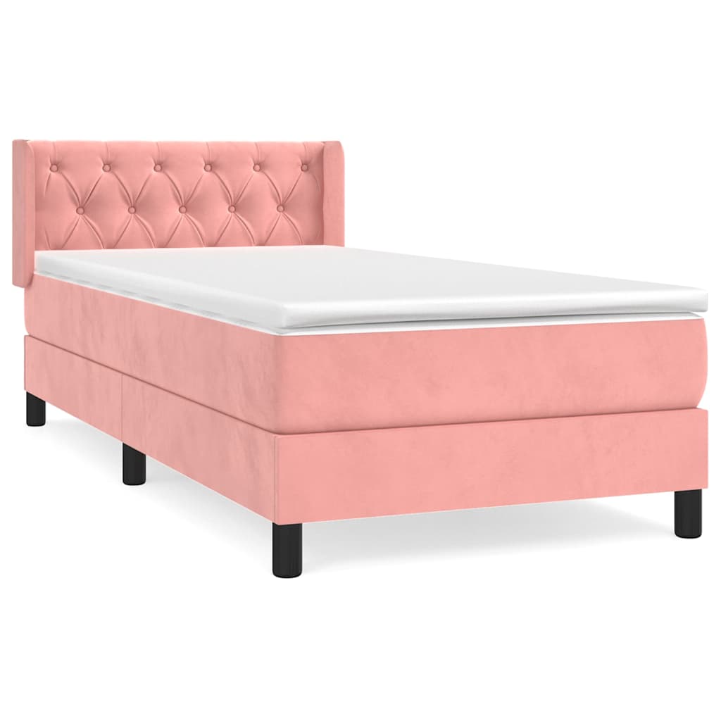 Giroletto a Molle con Materasso Rosa 80x200 cm in Velluto