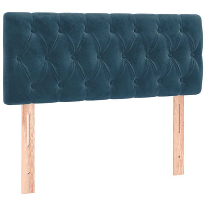 Giroletto a Molle con Materasso Blu Scuro 90x200 cm in Velluto