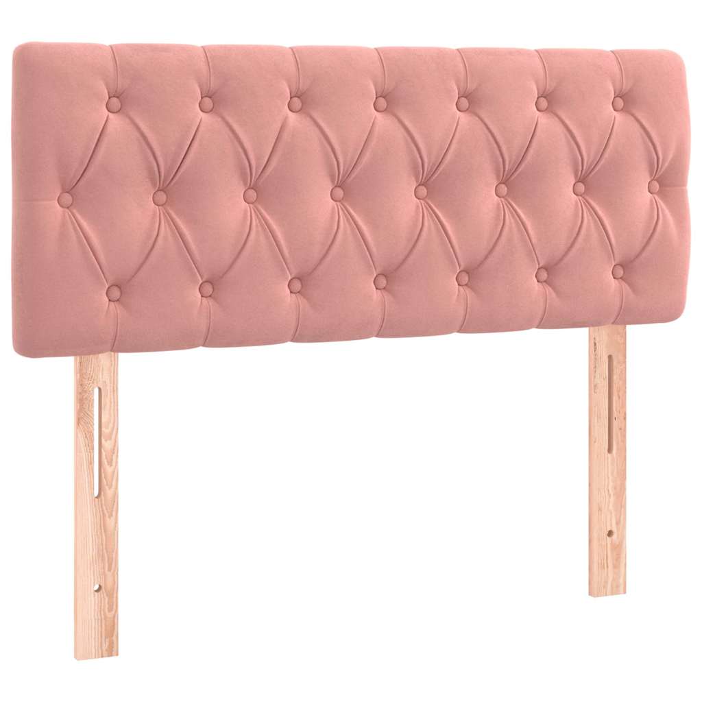 Giroletto a Molle con Materasso Rosa 100x200 cm in Velluto