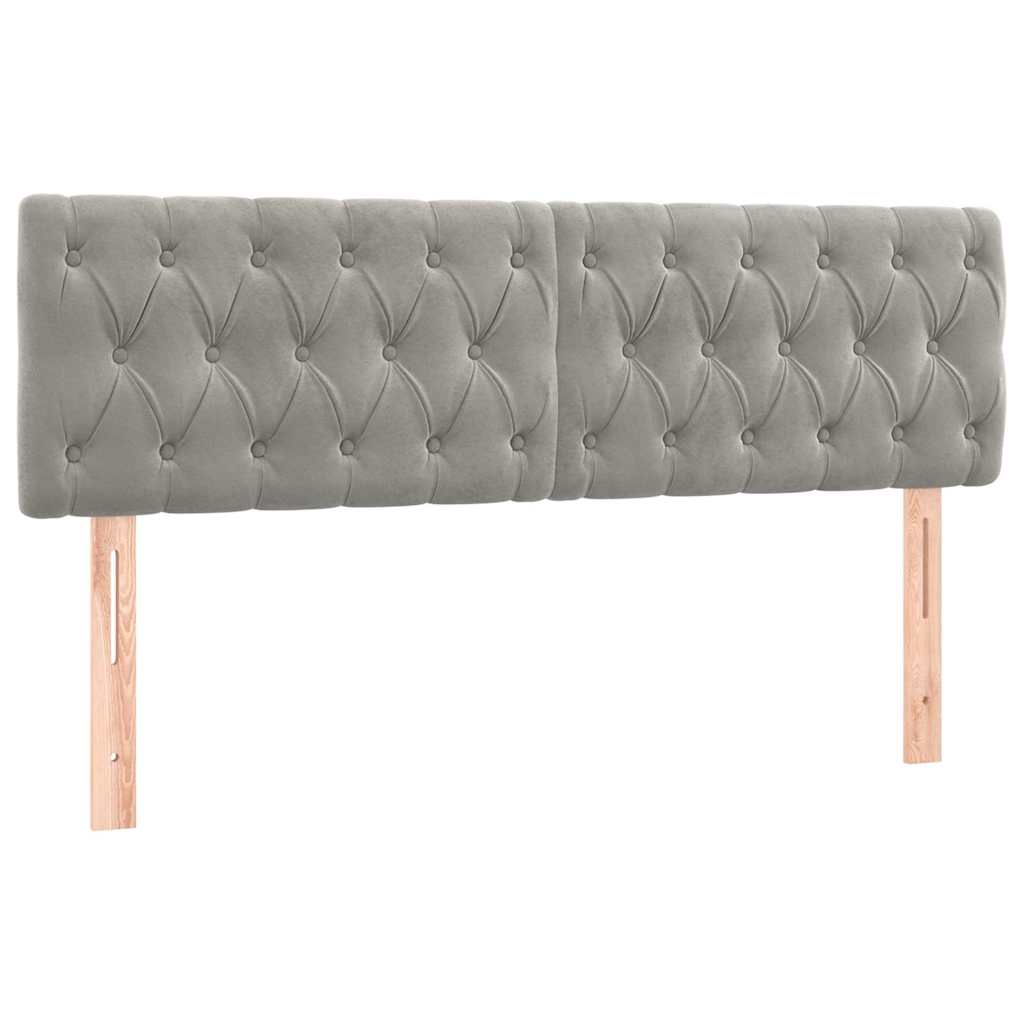Giroletto a Molle con Materasso Grigio Chiaro 140x190cm Velluto