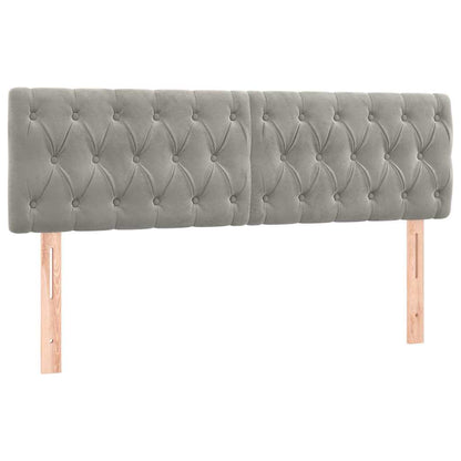 Giroletto a Molle con Materasso Grigio Chiaro 140x190cm Velluto