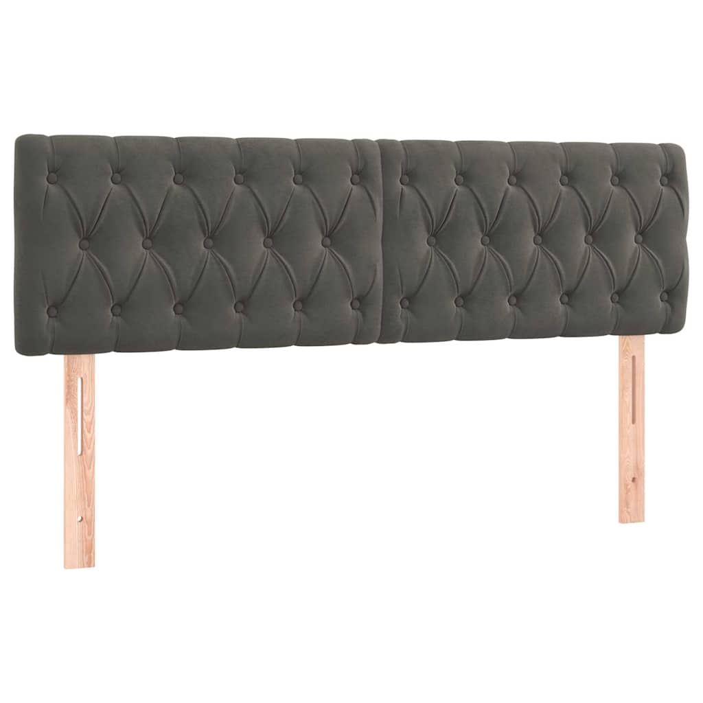 Giroletto a Molle con Materasso Grigio Scuro 140x190 cm Velluto