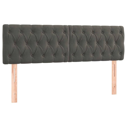 Giroletto a Molle con Materasso Grigio Scuro 140x190 cm Velluto