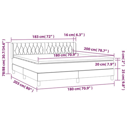 Giroletto a Molle con Materasso Rosa 180x200 cm in Velluto | homemem39