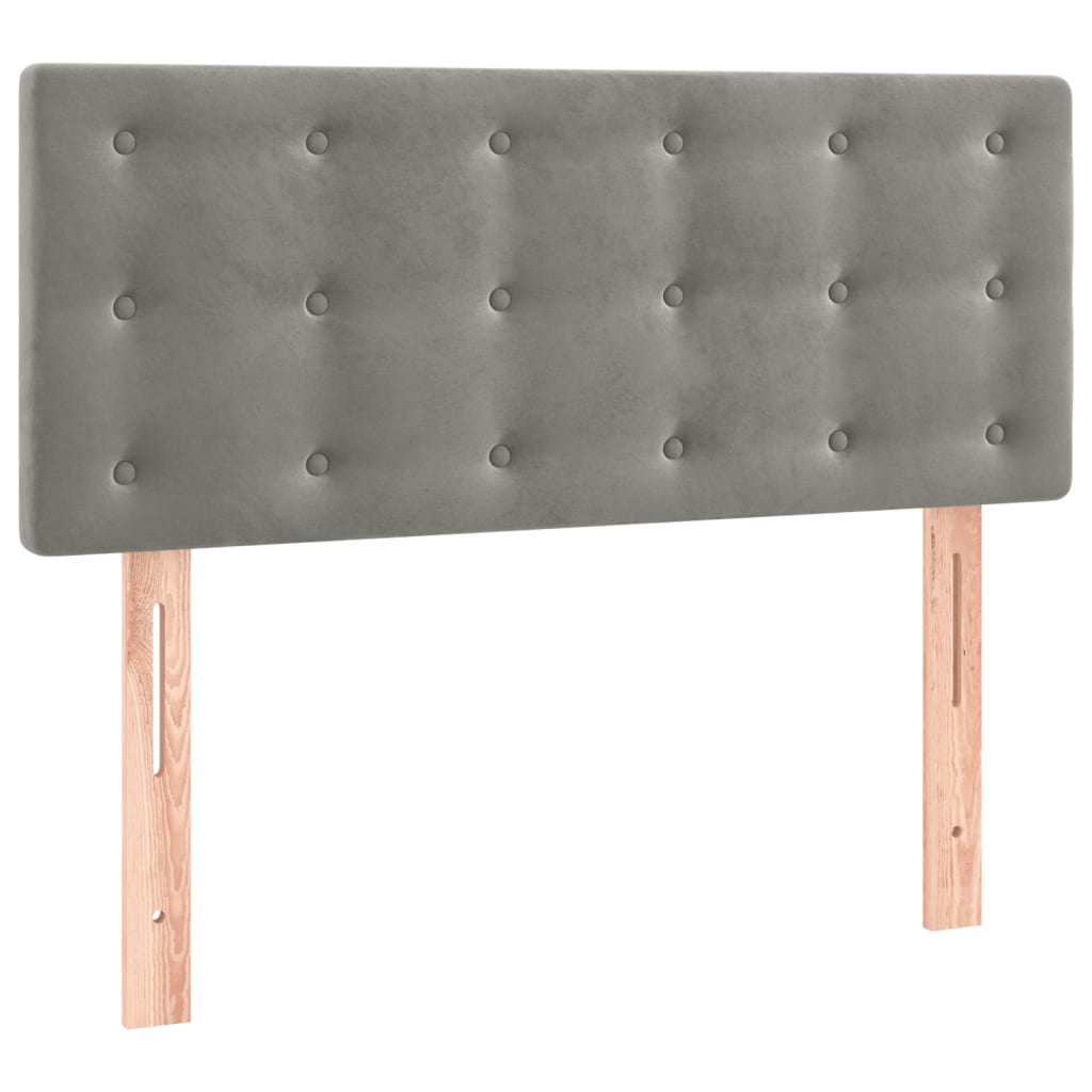 Giroletto a Molle con Materasso Grigio Chiaro 80x200 cm Velluto - homemem39