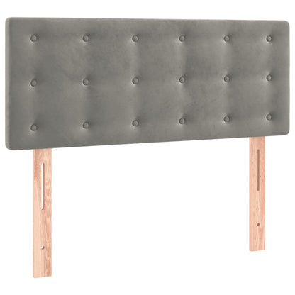 Giroletto a Molle con Materasso Grigio Chiaro 80x200 cm Velluto - homemem39