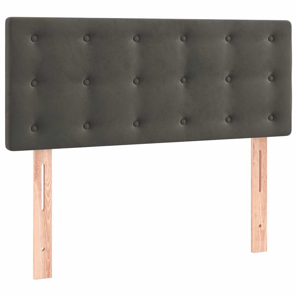 Giroletto a Molle con Materasso Grigio Scuro 80x200 cm Velluto