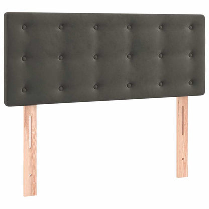 Giroletto a Molle con Materasso Grigio Scuro 80x200 cm Velluto
