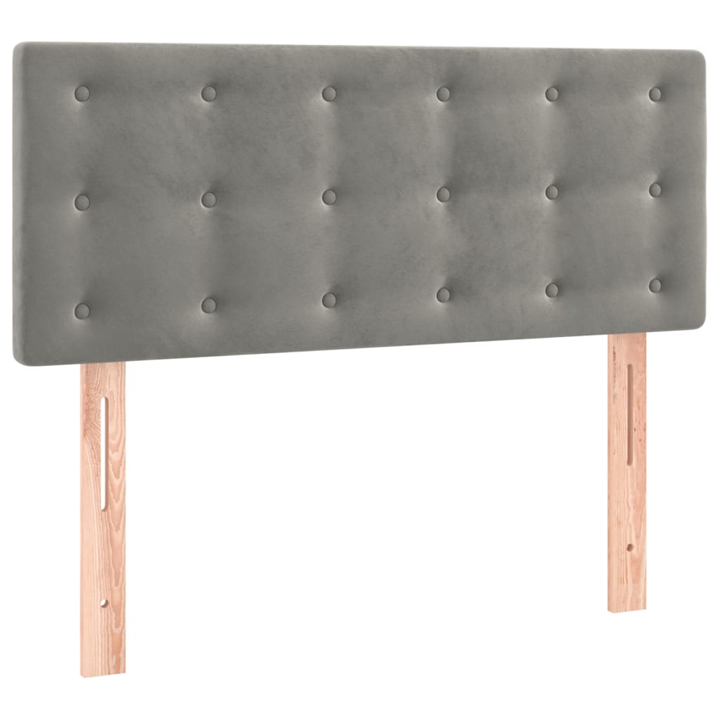 Giroletto a Molle con Materasso Grigio Chiaro 90x200 cm Velluto - homemem39