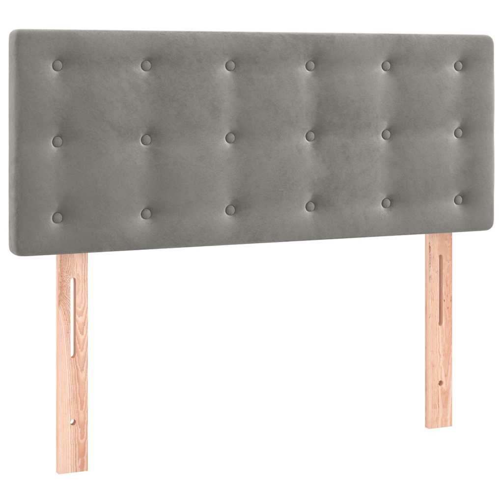 Giroletto a Molle con Materasso Grigio Chiaro 90x200 cm Velluto