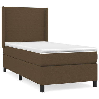 Giroletto a Molle con Materasso Marrone Scuro 100x200cm Tessuto | homemem39