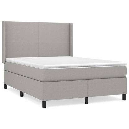 Giroletto a Molle con Materasso Grigio Chiaro 140x190cm Tessuto | homemem39