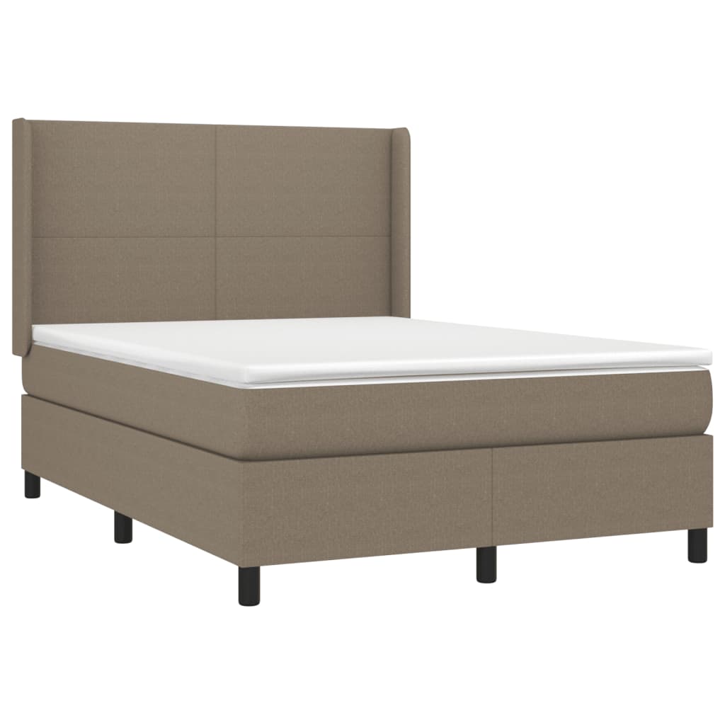 Giroletto a Molle con Materasso Tortora 140x200 cm in Tessuto | homemem39