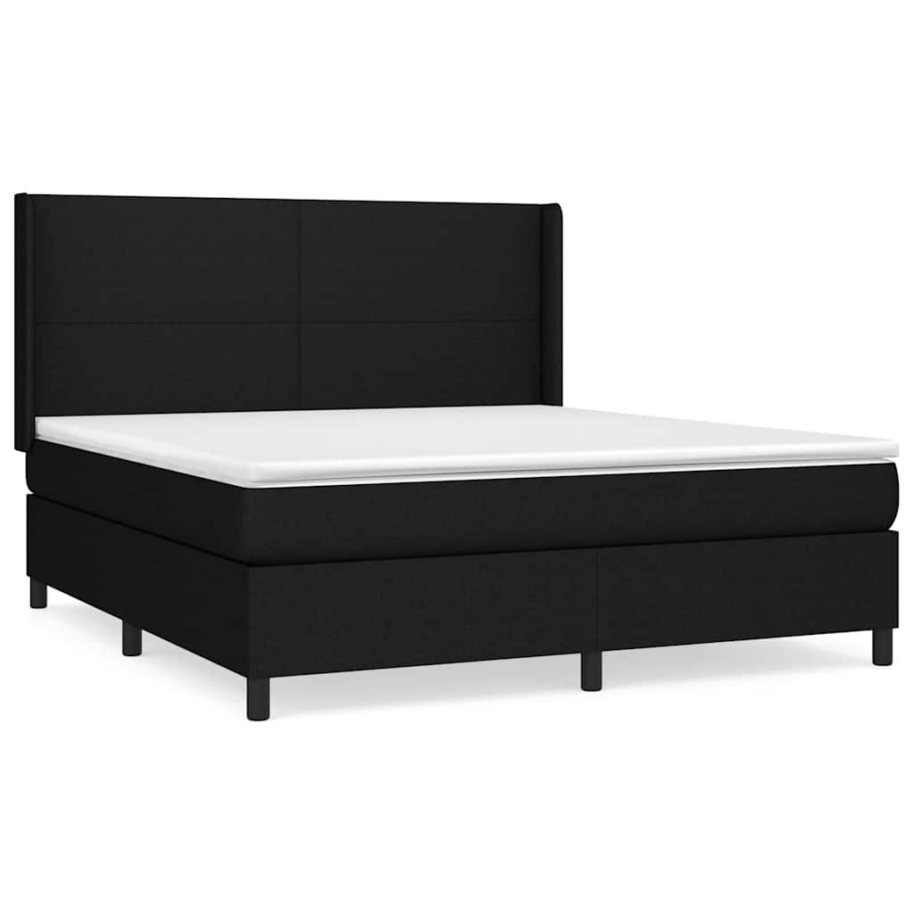 Giroletto a Molle con Materasso Nero 160x200 cm in Tessuto | homemem39