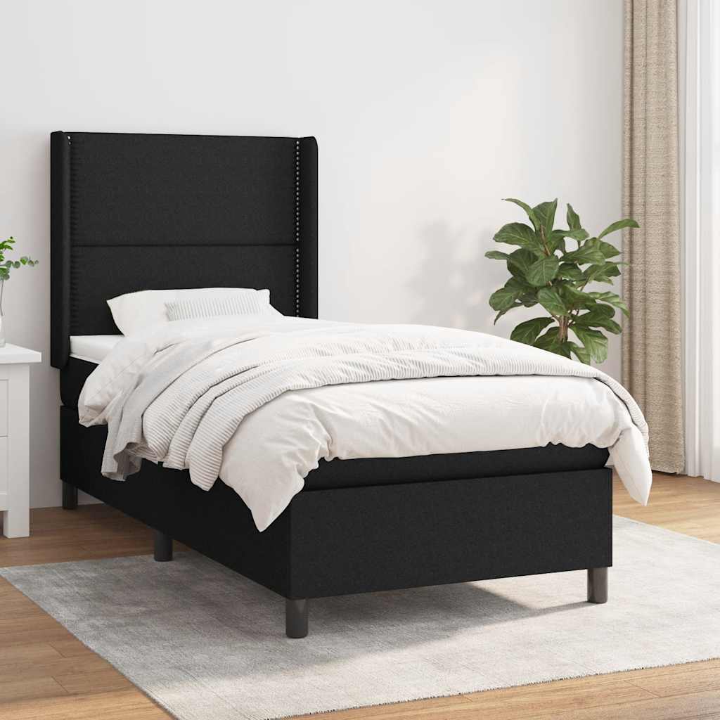 Giroletto a Molle con Materasso Nero 90x190 cm in Tessuto | homemem39