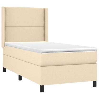 Giroletto a Molle con Materasso Crema 100x200 cm in Tessuto | homemem39
