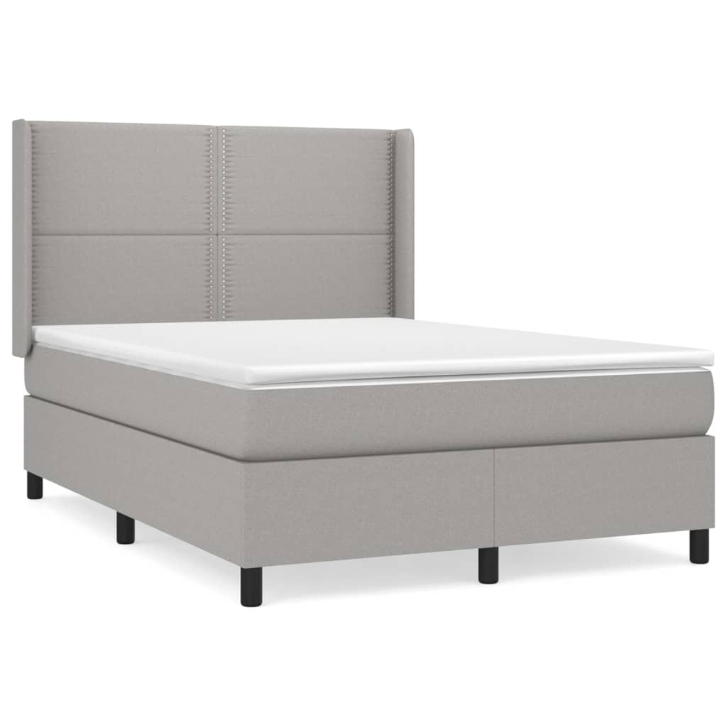 Giroletto a Molle con Materasso Grigio Chiaro 140x190cm Tessuto | homemem39